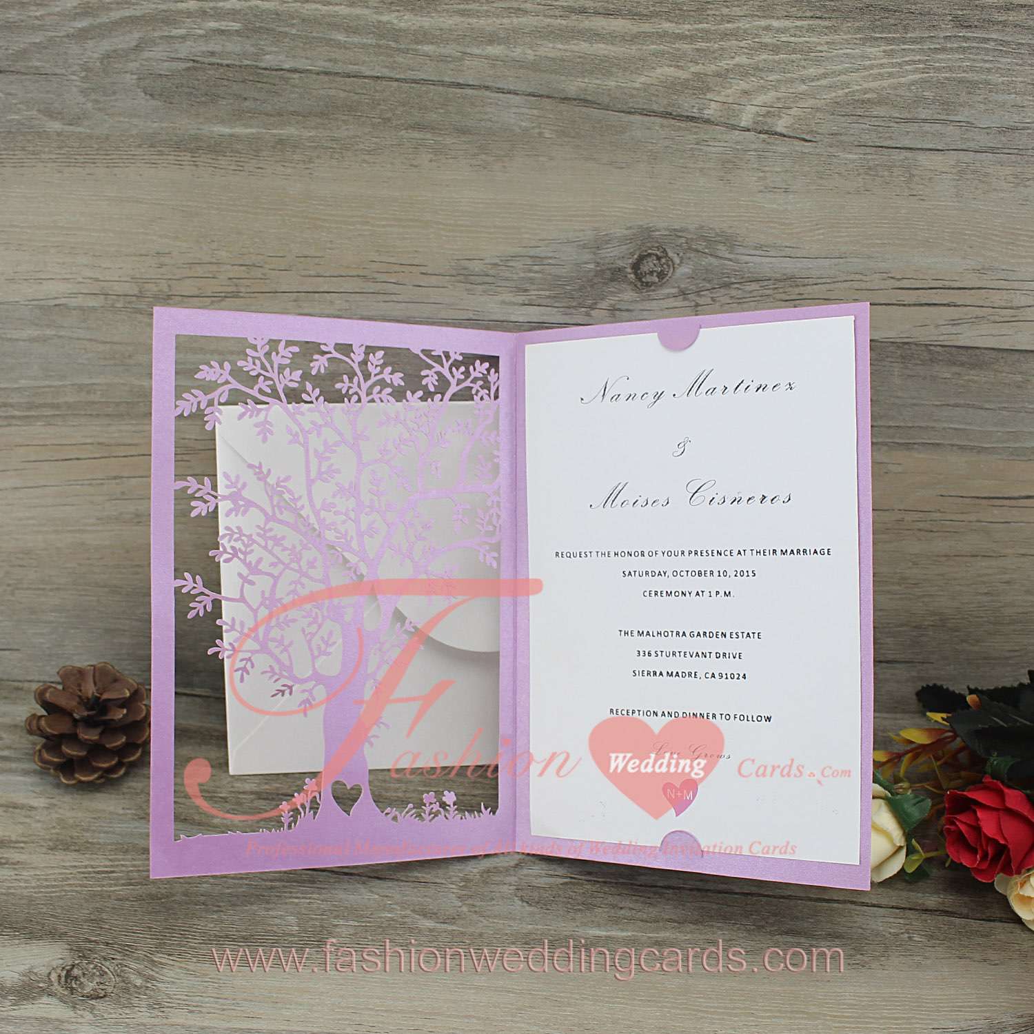 Beautiful Laser Cut Wedding Invitation Tree